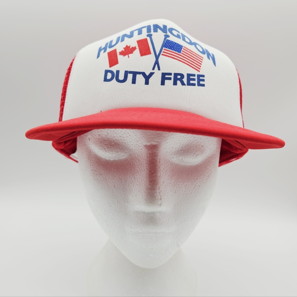 VINTAGE | Wilson "Huntington Duty Free" Canada USA mesh tucker snapback cap hat